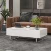 [VIDEO provided] ON-TREND Multi-functional Coffee Table with Lifted Tabletop, Contemporary Cocktail Table with Metal Frame Legs